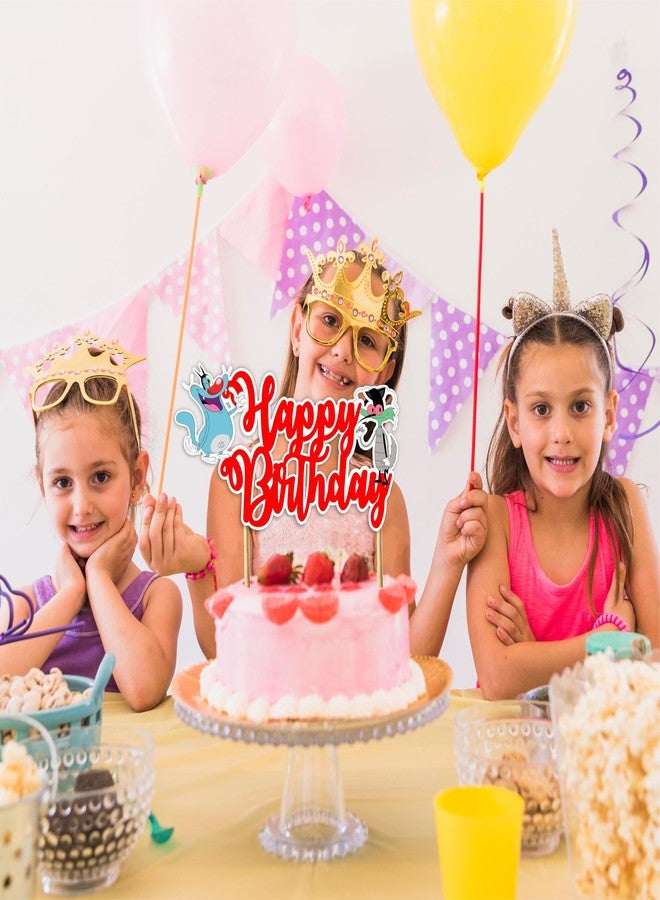 Seyal® Birthday Party Decoration - Ogy & The Cockroaches Happy Birthday Cake Topper - Image 4